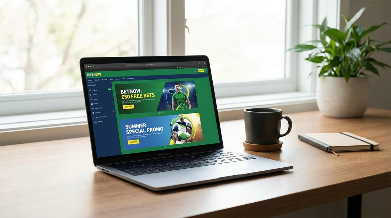 Ecrã de computador portátil com ofertas de apostas grátis