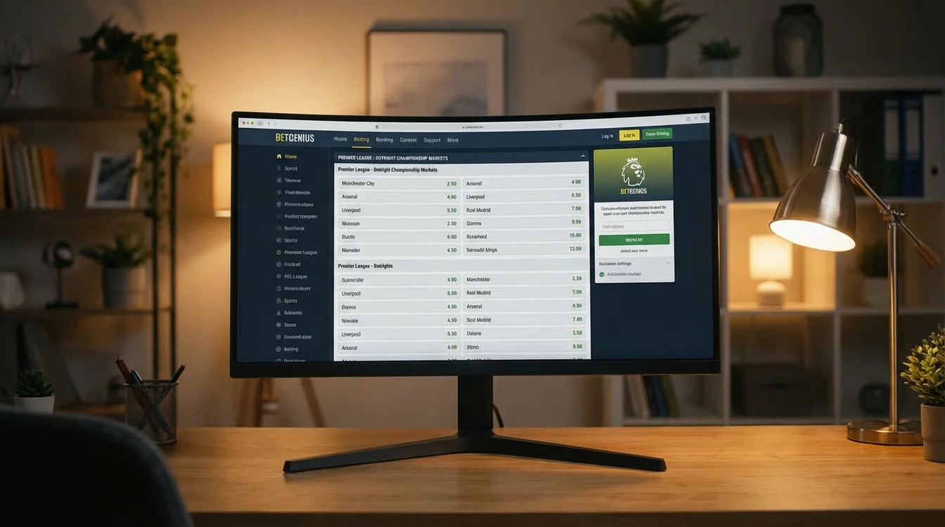 Ecr&atilde; de computador mostrando odds de mercados outright