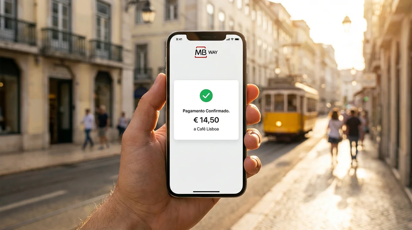 Telemóvel com aplicação MB Way para pagamentos