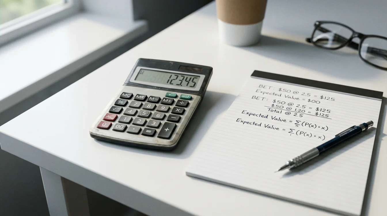 Calculadora e bloco de notas com c&aacute;lculos de apostas