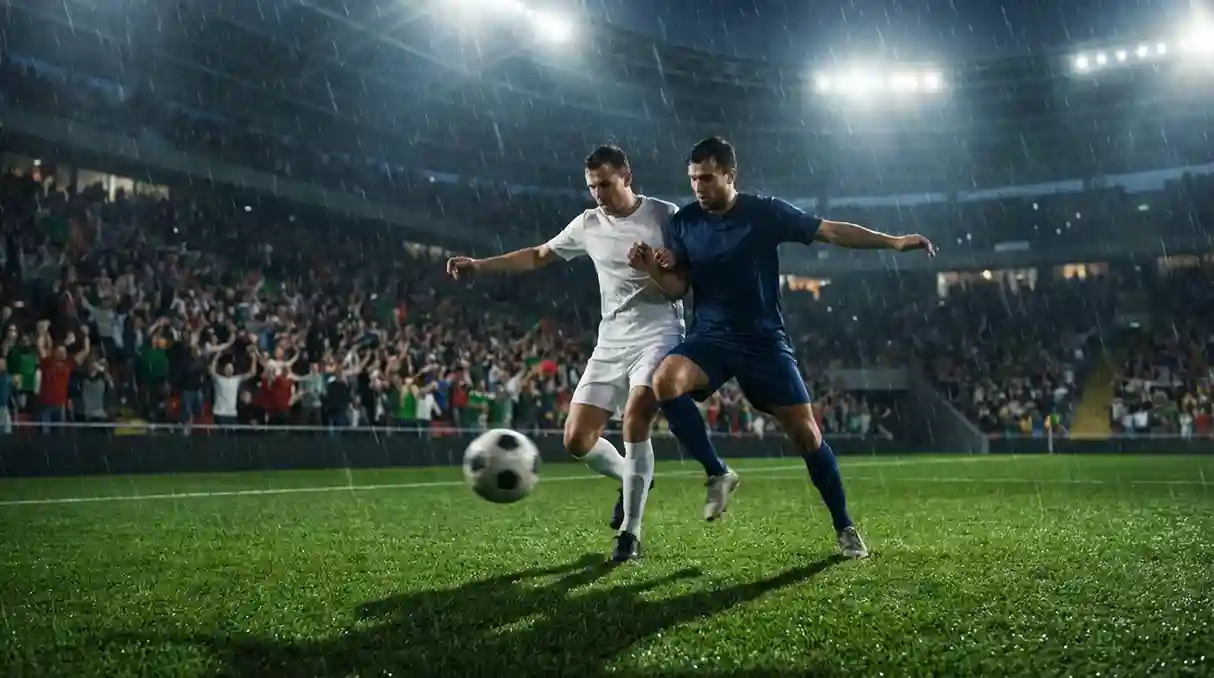 Jogadores de futebol em campo durante um jogo da liga portuguesa